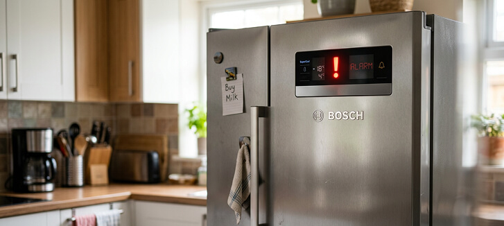 Горит восклицательный знак на холодильнике Bosch