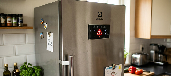 Горит восклицательный знак на холодильнике Электролюкс